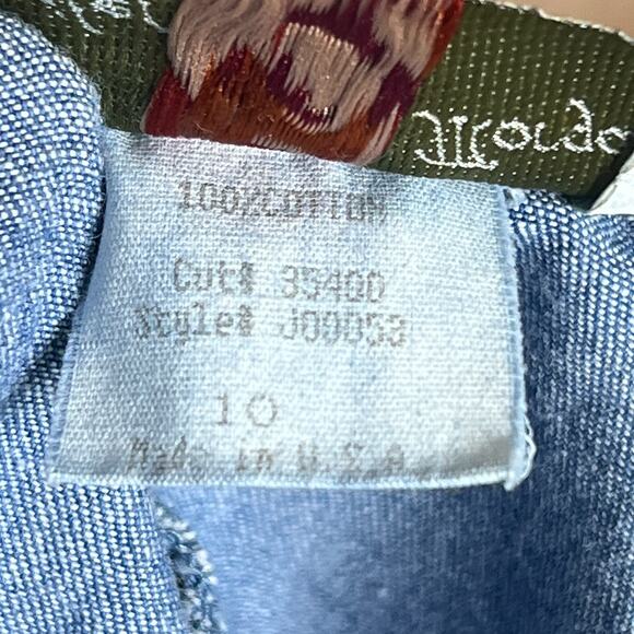 Vintage 90s Jennifer Morgan Denim Dress Sleeveless Deep V Neck Midi Shift School - Picture 5 of 8